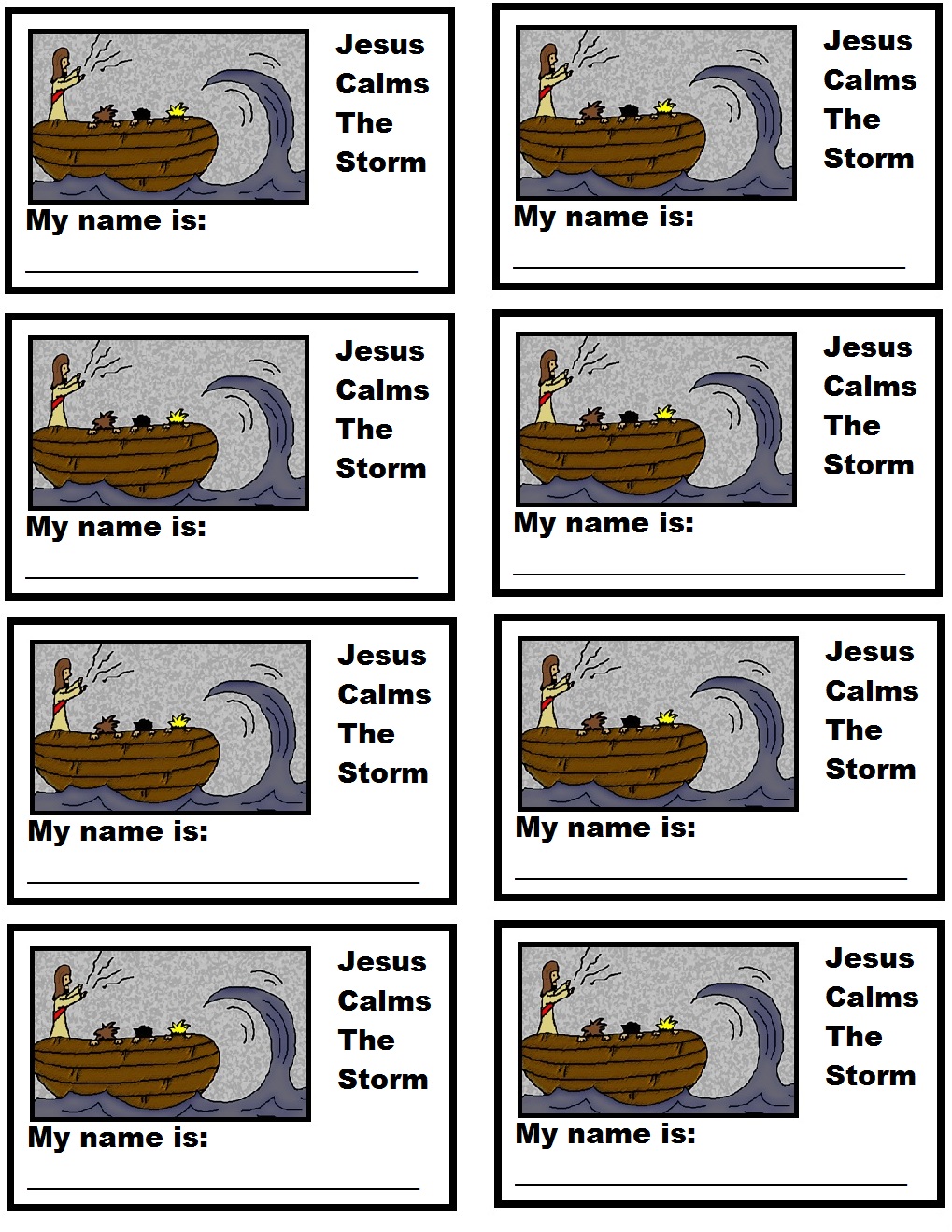 Jesus Calms The Storm Sunday School Lesson